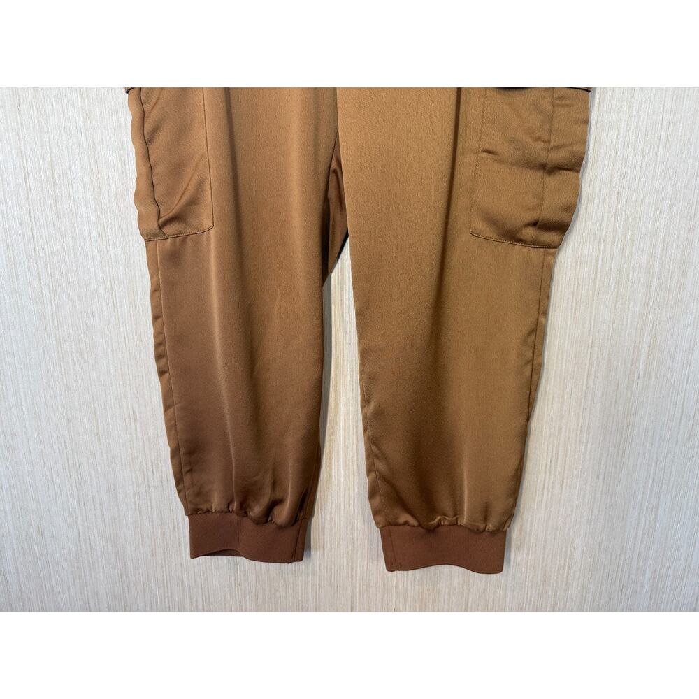 Banana Republic Satin Finish Cargo Jogger Pants Womens Size XL Bronze Casual - Picture 4 of 12